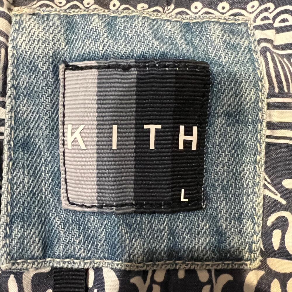 KITH Men's Denim Aviation Bomber Jacket Size L In Hosu 2.0 Wash - Picture 8 of 14